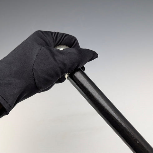 1923 British antique men's sterling silver round handle walking stick, 88cm